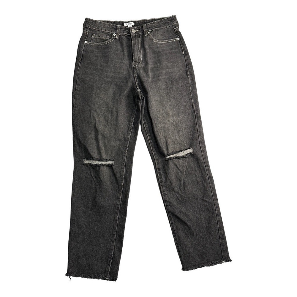 bp Black Distressed Ripped Raw Hem Black Jeans Size 29